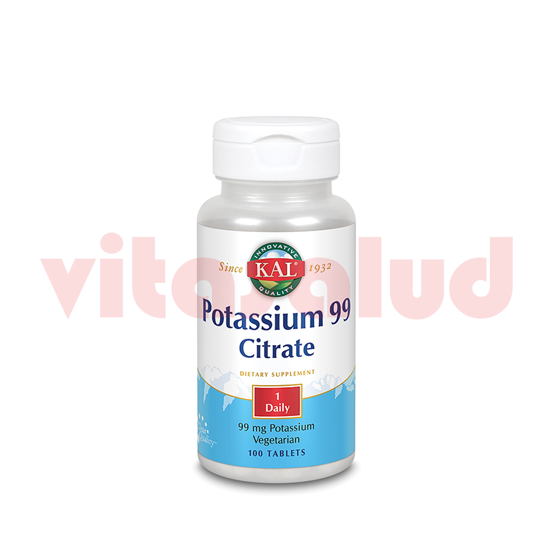 KAL POTASSIUM 99 CITRATO 100 TABLETAS Vitasalud
