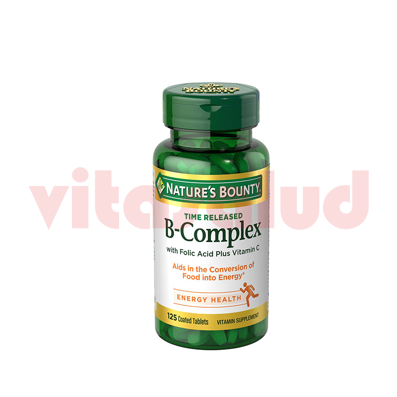 VITAMINA B COMPLEX CON VITAMINA C/ACIDO FOLICO NATURES BOUNTY 125