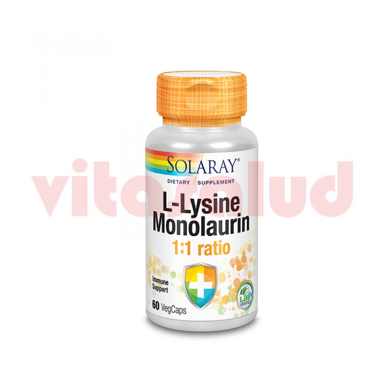 SOLARAY L-LYSINE MONOLAURIN 1:1 RATIO 60 CAPS – Vitasalud