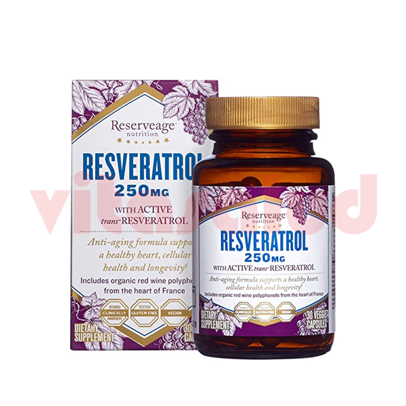 RESERVEAGE RESVERATROL 250 MG 30 CAPSULA Vitasalud