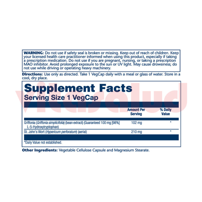 SOLARAY 5HTP + St. John’s Wort 30 CAPSULAS Vitasalud