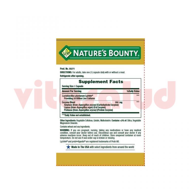 NATURE’S BOUNTY PROBIOTIC GX 20 BILLONES 25 CAPS Vitasalud