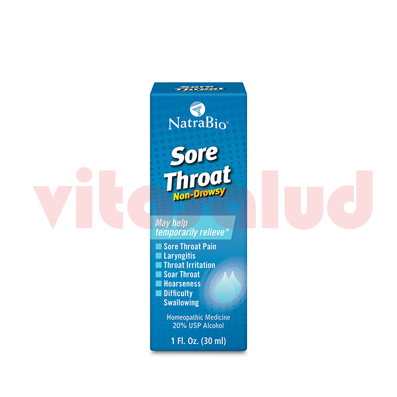 NATRABIO SORE THROAT (GARGANTA) 1OZ (30ML) Vitasalud
