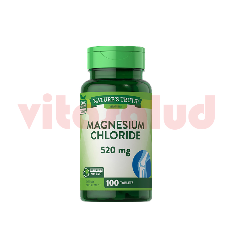 NATURE'S TRUTH MAGNESIO CLORURO 520MG/100 TABLETAS – Vitasalud