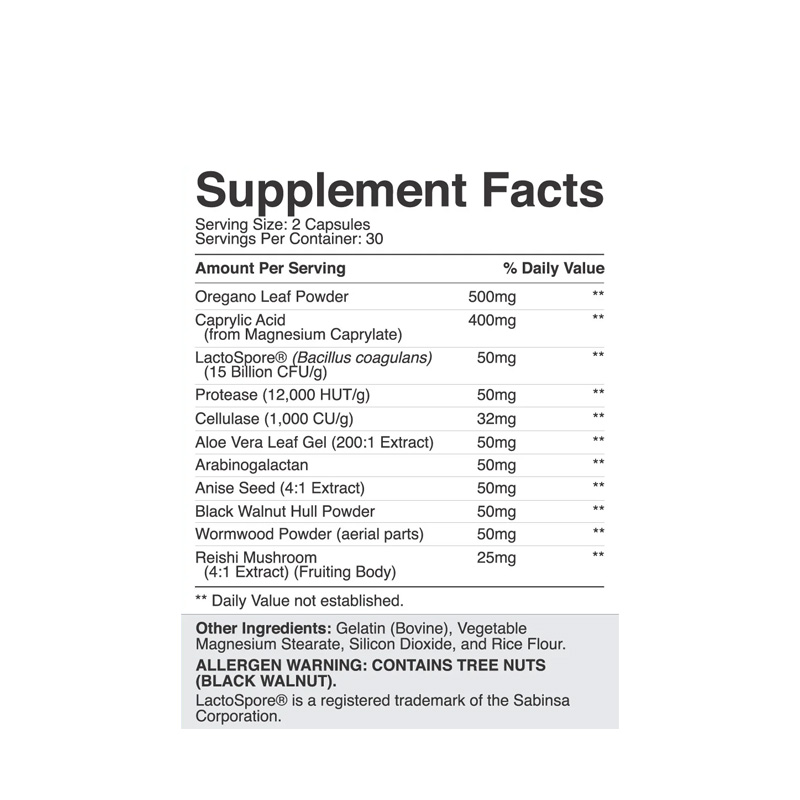 CR5833 NATURES CRAFT CANDIDA CLEAR COMPLEX 60C ETIQ