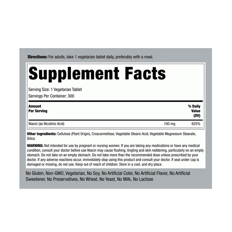 PR17491 PIPING ROCK NIACIN 100MG 300T ETIQ