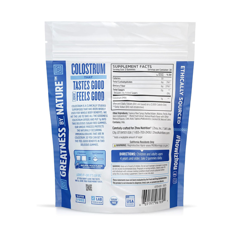 ZH96169 ZHOU COLOSTRUM GUMMIES 1000MG 60G ETIQ
